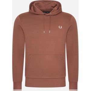 Fred Perry Tipped hooded sweatshirt - whiskey brown porridge marl