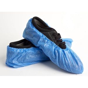 10x blauwe schoenhoesjes - Waterdicht - Universeel pasbaar schoenhoesje - Waterdichte regen overschoenen / overschoen - Schoenhoezen - Schoenovertrek wegwerp - Set schoenen hoesjes
