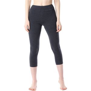 Merry Style MS-MS10-430-LE Dames Capri Leggings - Sport - Vrijetijdsbroek - 3/4 Lengte - Katoen - Sporbroek - Yogabroek - Donkermelange - XL