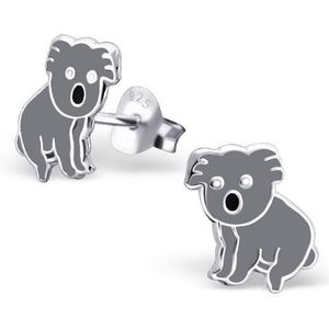 Princess Oorbellen Koala - 925 Zilver E-Coating - Dier - ��∅9mm