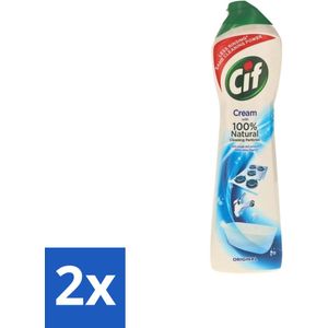 Cif - Badkamer & Keuken - Cream - Verwijdert Hardnekkig Vuil - 500ml - Voordeelverpakking - 2 stuks