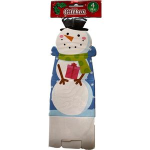 Giftbox - Sneeuwpop - Papier - 4 stuks