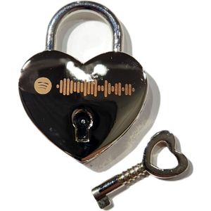 Gepersonaliseerde Spotify Slot Sleutelhanger | Zwart | Metalen/RVS | Love Heart Design | Perfect Muziekcadeau voor Koppels & Feestdagen!