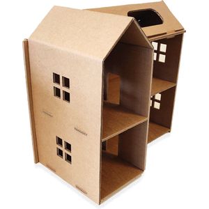 Kartonnen poppenhuis - 53x31x51 cm - Zelf te versieren - Dollhouse - KarTent