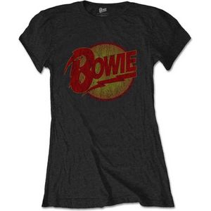 Band Shirts David Bowie Diamond Dogs Girlie T-Shirt Zwart