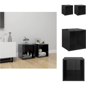 vidaXL TV-meubel - Stereokast - 37x35x37 cm - Hoogglans zwart - Kast