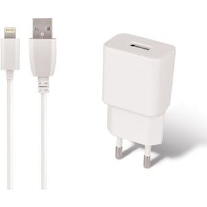 OneOne 2A lader + 3,0m stevige OneOne Lightning kabel. Universele oplader adapter past op Apple iPhone 14 Plus, iPad Mini 1, iPad Mini 2, iPad Mini 3, iPad Mini 4, iPad Mini 5, iPad Air, iPad Air 2, iPad Air 3