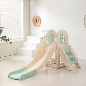 Speeltoestel Toren Mint Groen Offwhite met glijbaan en basket voor binnen en buiten - Baby - Peuter - Kleuter - Cadeau - 1 jaar - 2 jaar - 3 jaar - Sinterklaas - Kerst - Jongen - Meisje - Schuifaf