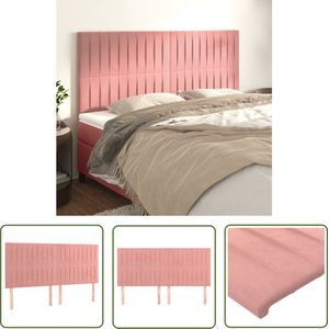 The Living Store Hoofdborden 4 st 100x5x78/88 cm fluweel roze - Hoofd Bord - Bedhoofdbord - Fluweel Hoofdbord - Roze Hoofdbord - Adjustable Headboard