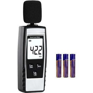 DailySupplies® Professionele Decibelmeter - DB Meter - Geluidsmeter Inclusief Batterijen - Wit met Zwart