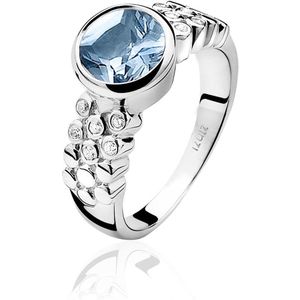 ZINZI zilveren ring blauw ZIR866B