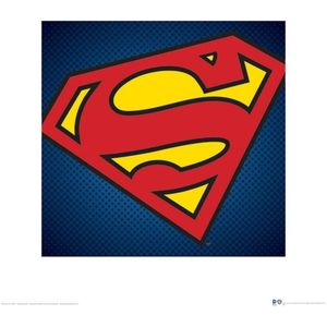 Kunstdruk DC Comics Superman Symbol 40x40cm
