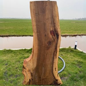 Handgemaakte Eettafel - Unieke Keukentafel - Rustieke Notenhouten Tafel - Eettafelblad - Alleen bovenkant, zonder eettafelpoot - 169x89 - WodyGody
