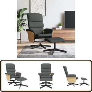 vidaXL Massagestoel - Verstelbaar met voetenbank - Donkergrijs Massagestoel - Ergonomische Stoel - Relaxstoel - Lounge Stoel - Elektrische Massagestoel