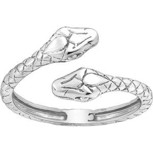 Joy|S - Zilveren slang ring - verstelbaar (maat: zie omschrijving) - aanschuifring - type 8