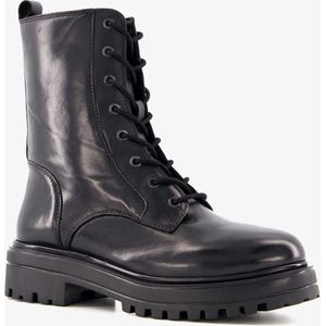 Harper leren dames veterboots - Zwart - Maat 39