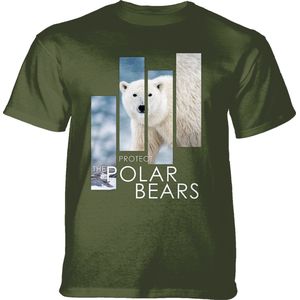 T-shirt Protect Polar Bear Split Portrait Green S