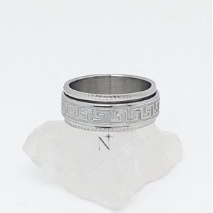 Luminora Zeus Ring Zilver - Fidget Ring Grieks - Anxiety Ring - Stress Ring - Anti Stress Ring - Spinner Ring - Spinning Ring - Draai Ring - Maat 65 | ⌀ 20.7 - RVS Ring - Stainless Steel Ring - Wellness Sieraden