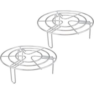 Ronde stoompan rek - roestvrijstalen pannenonderzetter - stoomrek voor stoompannen - voedselverwarming standaard - keukenaccessoire - thuisgebruik (155 cm)