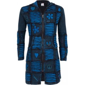 Dames Vest van Katoen zonder voering en vaste capuchon - SHAKALOHA - W Ganzz Long Blue XL