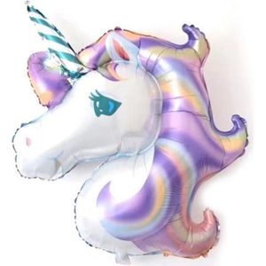 Unicorn Ballon - Paars - XXL - 110cm - Folie Ballon - Eenhoorn - Paard - Versiering - Ballonnen - Verjaardag - Thema Feest - Helium ballon