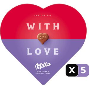 Milka I love hart - 165 gram - 5 stuks - Chocoladecadeau - Voordeelverpakking