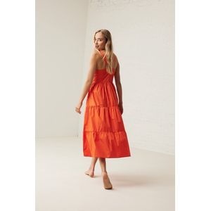Layered Jurk Dames - Bright Oranje - Maat XL
