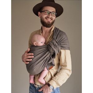 HEY BOO! - Grijs- Linnen Babydrager - Draagzak - Draagdoek - Baby Draagdoek - Omslagdoek baby - Baby carrier