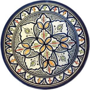 Marokkaanse schaal aardewerk- Fruitmand - Fruitschaal - couscous schaal 35 cm