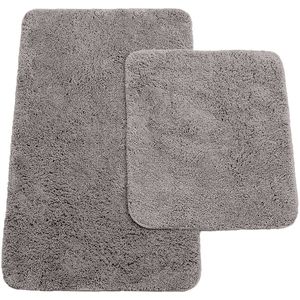 Unyqoos® Stijlvolle en Comfortabele 2-Delige Badmatten Set met Antislip Design voor Badkamer