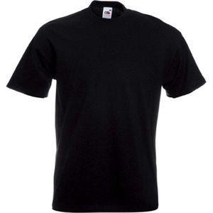 Set van 4x stuks grote maten basic zwarte t-shirts voor heren - voordelige katoenen shirts - Herenkleding, maat: 4XL (48/60)