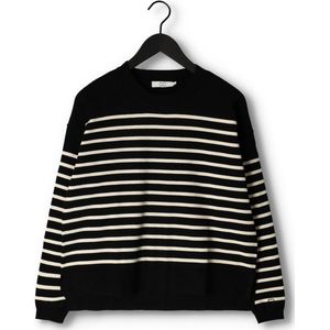 CC Heart Cc Heart Collings Comfy Stripe Knit Blouse Truien & vesten Dames - Sweater - Hoodie - Vest- Zwart - Maat XL