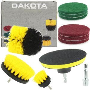 Borstelset voor Boormachine (medium en zachte reinigingspads 6 delige + klittenbandadapter)