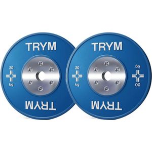 TRYM Bumperplate set - Bundel - 40 kg - 2 x 20 kg - Halterschijven - 50 mm