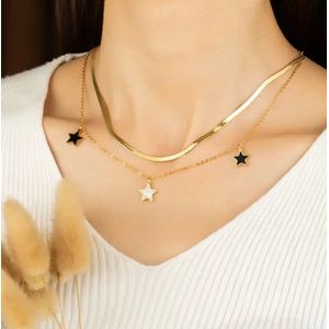 Van Leerella, een Betoverende Damesketting Bezaaid met Oogverblindende Sterren, een Sprankelend Eerbetoon aan de Magie van de Nachtelijke Hemel. Voor Verjaardag Valentijnsdag, Moederdag