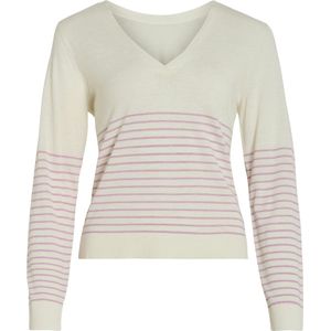 Vila Trui Viabella Rev L/s V-neck Knit Top 14089551 Egret/pastel Lav Dames Maat - XS