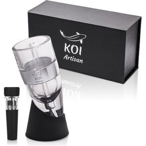 Koi Artisan® Wijn Beluchter - Rode Wijn Schenker met Houder - Wijnstopper - Sediment Verwijderaar Filter - Perfecte Wijngeschenken