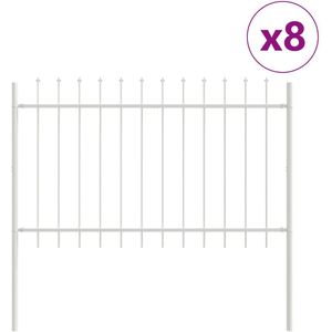 vidaXL - Tuindraad - met - Spitse - Punt - Wit - 13,6x1,2 - m - Staal
