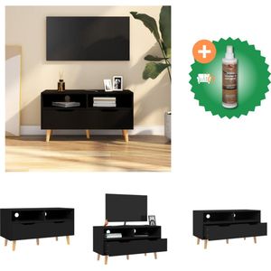 vidaXL Tv-meubel 90x40x48-5 cm spaanplaat zwart - Kast - Inclusief Houtreiniger en verfrisser