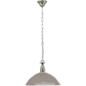 EGLO Milea - Hanglamp - 1 Lichts - Ø360mm. - Nikkel-Mat, Chroom - Wit