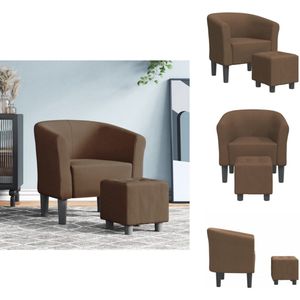 vidaXL Kuipstoel - Kuipstoelen - Fauteuil - Relaxfauteuil - Kuipstoel met voetenbankje stof bruin