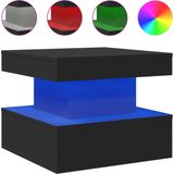 vidaXL - Salontafel - met - LED-verlichting - 50x50x40 - cm - zwart