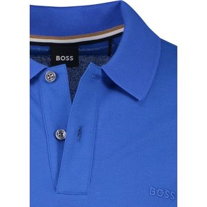 BOSS Pallas regular fit polo - pique - kobalt blauw - Maat: XL