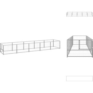 vidaXL Hondenkennel - Grote Stalen Buitenren - 100x100x70 cm - Zilver - Kennel