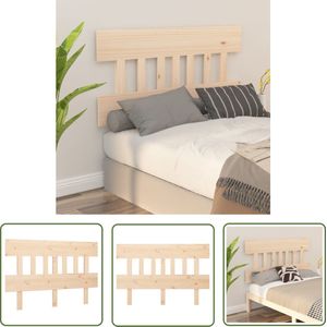 The Living Store Hoofdbord 183,5x3x81 cm massief grenenhout - Hoofdboard - Houten Hoofdbord - Hoofdeinde - Rustic Decor - Slaapkamersdecoratie