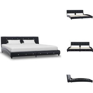 vidaXL Bedframe Ironwood - Queen Size - Zwart - 180x200 cm - Stabiel en duurzaam - Bed