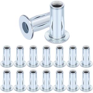 20 stuks M8 Zink Insert Moer met Pre-Bulbed Shank Platte Kop Schroefdraad voor Automotive Meubeldecoratie Elektrische en Industriële Producten