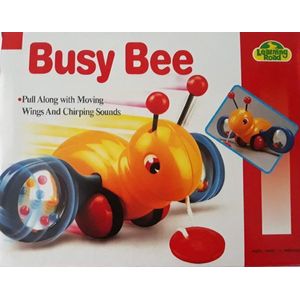 Busy Bee trek de bij trekdier geel - 25 x 20 x 15 cm - trekspeelgoed