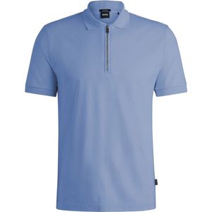 BOSS Palston slim fit heren polo - pique - lichtblauw - Maat: S