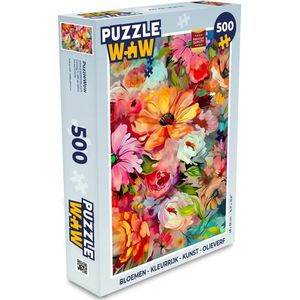 Puzzel Bloemen - Kleurrijk - Kunst - Olieverf - Legpuzzel - Puzzel 500 stukjes